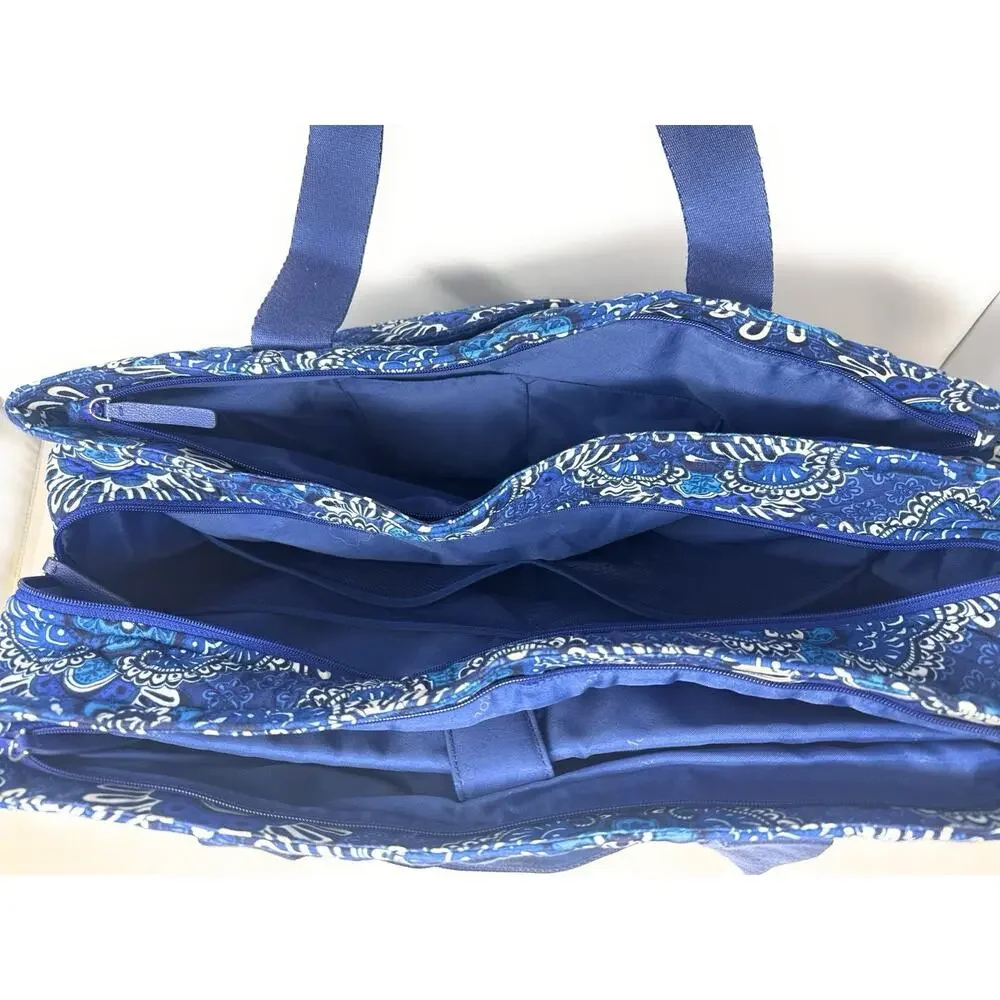Vera Bradley Blue Maritime Medallion Dual Compartment Travel Laptop Carry-On Bag